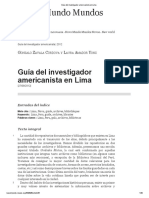 Guía Del Investigador Americanista en Lima