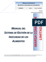 Manual Del Ssitema de Gestion de Inocuidad de Los Alimentos