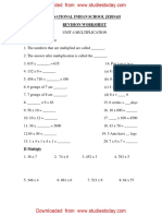 Maths Worksheet Class 3