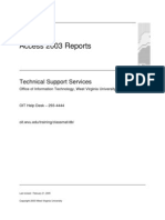 Access 2003 Reports: Technical Support Services