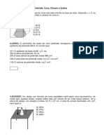 Jones - Lista #7 - Matemática - Pirâmide, Cone, Cilindro e Esfera