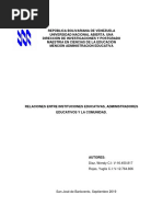 Relaciones Entre Instituciones Administradores y Comunidad.