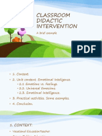 Classroom Didactic Intervencion