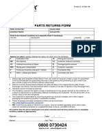 Parts Returns Form