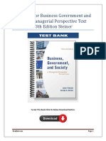 Business Government and Society A Managerial Perspective Text and Cases 13th Edition Test Bank Steiner