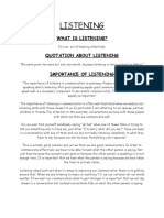 Listening: What Is Listening? Quotation About Listening