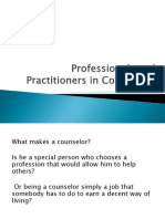 Professionals and Practitioners in Counseling