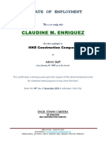 Certificate of Employment