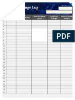 Oil Change Log Sheet