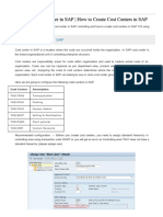 Cost Center in Sap Create Cost Cost Centers