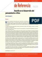 El Rol de La Filosofia en El Desarrollo Del Pensamiento Crítico