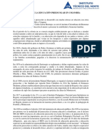 Historia de La Educación Preescolar en Colombia