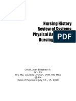 Nursing History Review of Systems Physical Assessment Nursing Care Plan