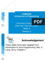 COMP6598 - Week 2 - Elementary Programming (Data Type and Input Output)