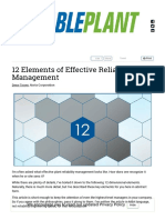 Key of Effective Reliability Management