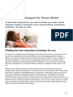 Relaxation Techniques For Stress Relief