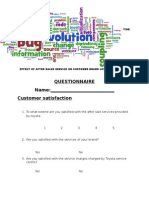 Toyota Questionaire 1