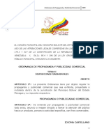 Ordenanza Municipio Bolivar Estado Monagas Propaganda-Y-Publicidad-Comercial PDF