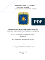 Caracterización Petrológica de La Formación Porculla (Grupo Calipuy), Cumbemayo, Cajamarca PDF