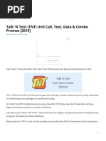 TNT Call, Text & Data Promo List 2019 (Talk 'N Text Guide) PDF