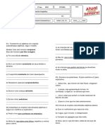 td2 de Gramámatica 8º Ano 1 Etapa 2019