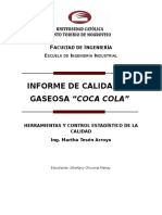 Herramientas y Control Estadistico de La Calidad en Gaseosa Coca Cola PDF