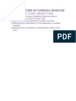 Sbproperties of Cardiac Muscles: Lecture Objectives