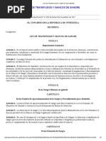 Ley de Transfusión y Bancos de Sangre de La Republica Boli9variana de Venezuela