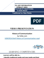 2.MIL 2. The Evolution of Traditional To New Media Part 1 Traditional vs. New Media Technological Vs Cultural Determinism and Normative Theories of The Press