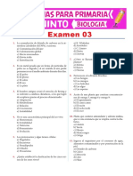 Examen 03 de Biologia para Quinto de Primaria