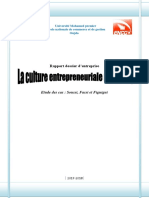 Rapport Culture Entrepreneuriale Régionale