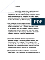 Features of Equity Shares