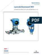 Manuals Guides Transmissor de Pressão Rosemount 3051 Com Protocolo Selecionável Do Hart de 4 A 20 Ma Revisão 5 e 7 PT 78984