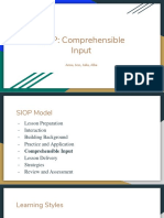 Siop Comprehensible Input