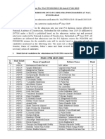 Merit List For Admission Into PG Diploma Programmes at NAC Hyderabad