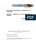 Educación, Discapacidad y El Desarrollo de La Creatividad