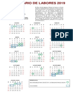 Calendario de Poder Judicial 2019 PDF