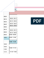 Plain Time Table Update 11 September 2019