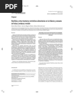 Neofobia y Otros Trastornos Restrictivos Alimentarios en La Infancia