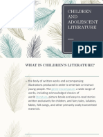 Children and Adolescent Literature Lecture 1