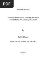 Research Project Proposal - Assessing The Effective Leadership and Church Sustainability, A Case of ADEPR