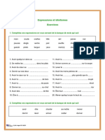 F233040712 Expressions Et Idiotismes Exercices Et Corrig