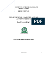 Cse384 Compiler Design Laboratory Lab Manual