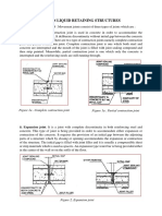 Type of Joints in Liquid Retaining Structures