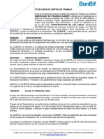 Contrato de Línea de Capital de Trabajo