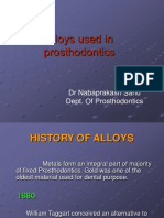 Alloys Used in Prosthodontics