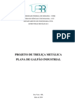 Projeto de Treliça Metálica Plana de Galpão Industrial