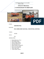 Informe Triaxial Geotecnia VIII - ENSAYO TRIAXIAL NO CONSOLIDADO NO DRENADO