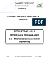 B.E - Mechanical and Automation Engineering - R2016