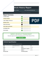 Vehicle History Report On VIN JH2RC46657M901022